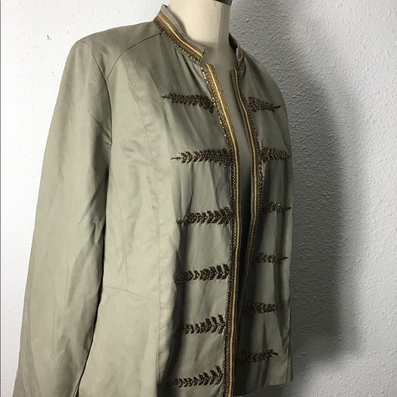 Chico’s army green open front jacket size large - Picture 4 of 5
